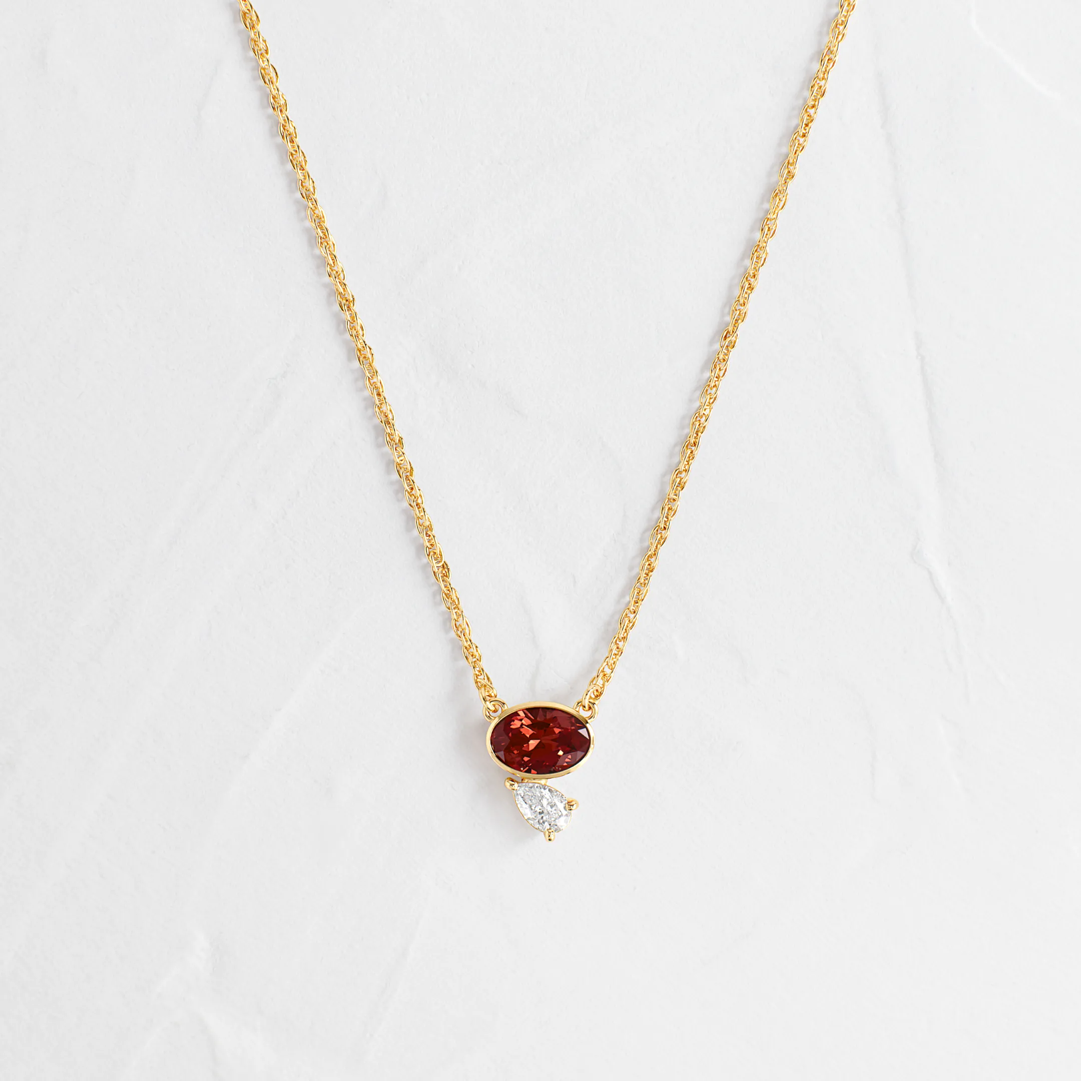 Littlefall Necklace in Red Garnet