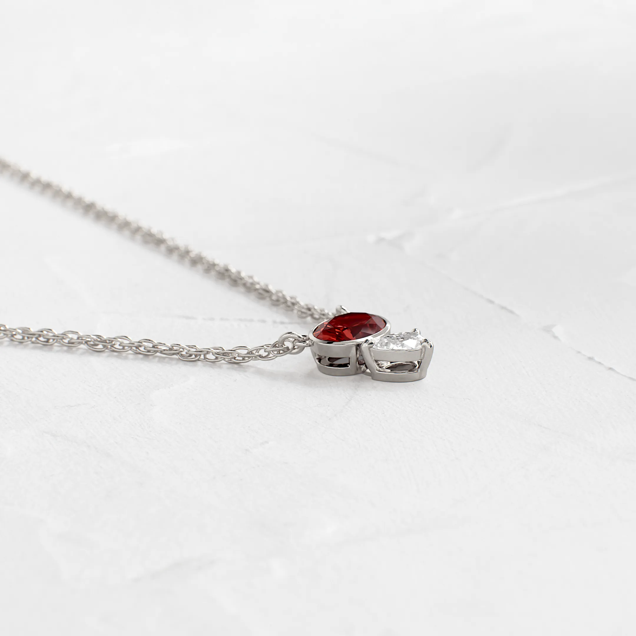 Littlefall Necklace in Red Garnet