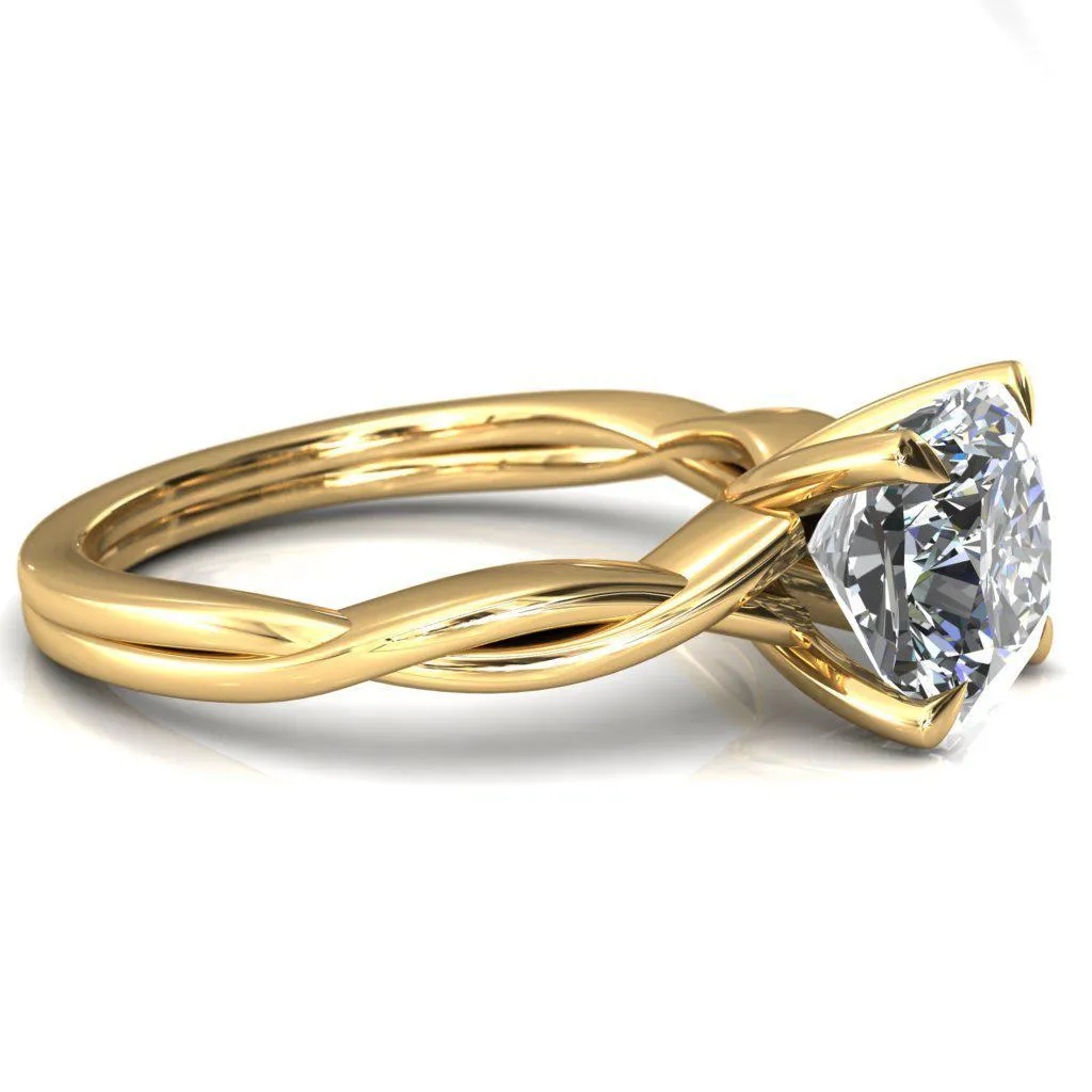 Lucia Cushion Moissanite 4 Claw Prong 1/2 Infinity Solitaire Ring Engagement Ring