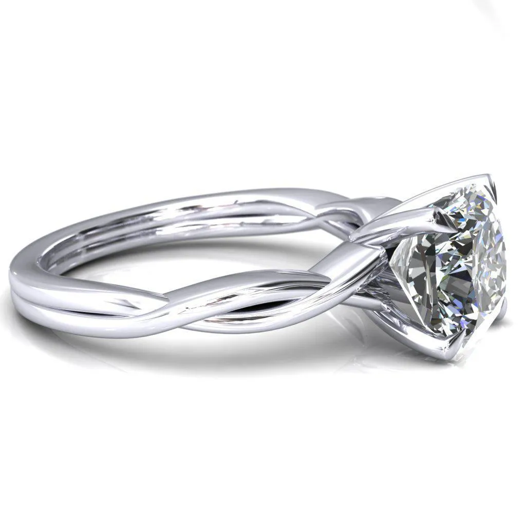Lucia Cushion Moissanite 4 Claw Prong 1/2 Infinity Solitaire Ring Engagement Ring