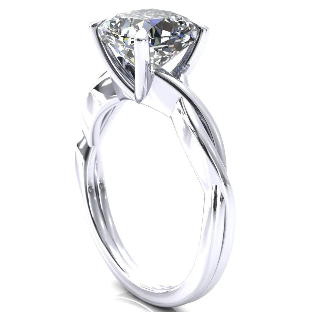 Lucia Cushion Moissanite 4 Claw Prong 1/2 Infinity Solitaire Ring Engagement Ring