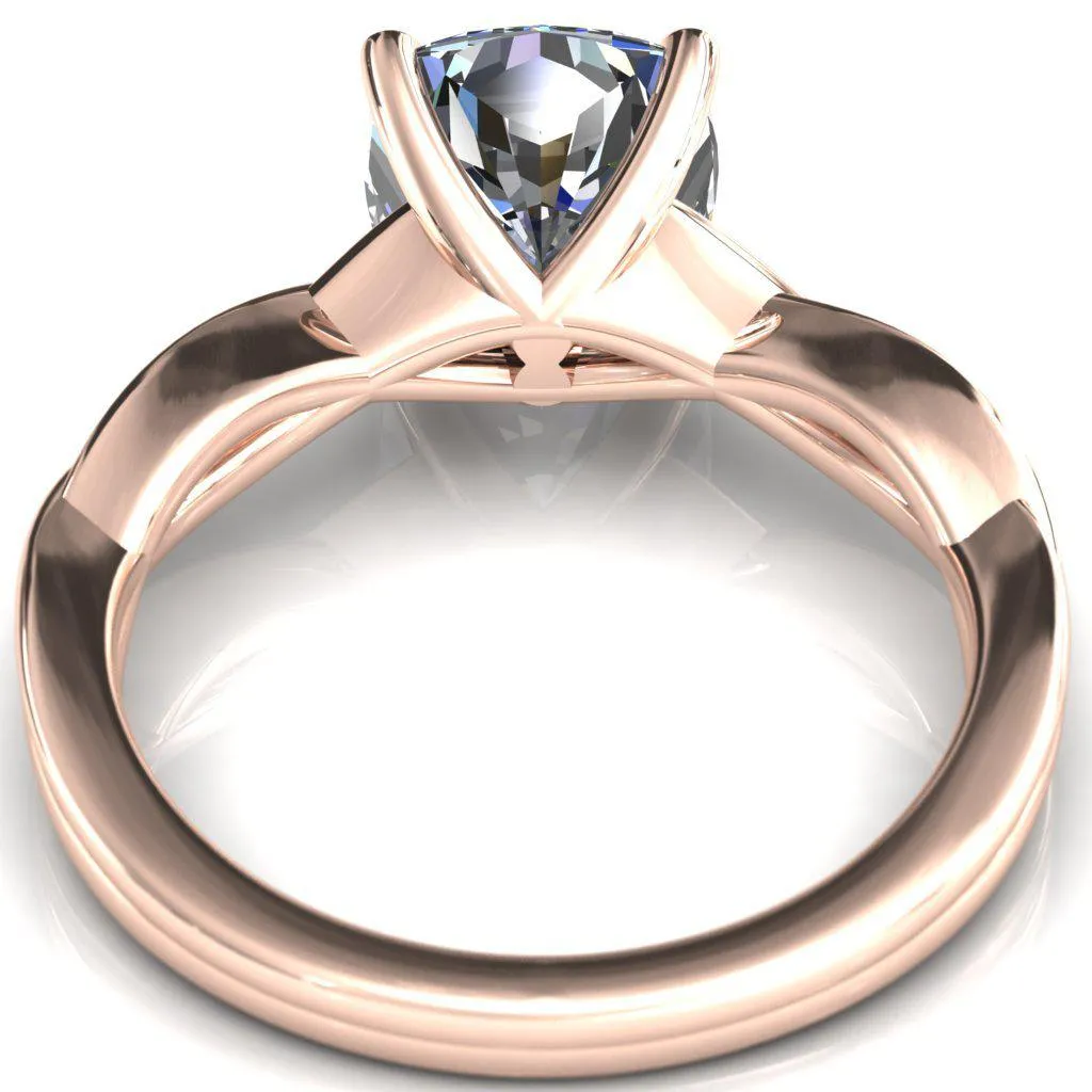 Lucia Cushion Moissanite 4 Claw Prong 1/2 Infinity Solitaire Ring Engagement Ring