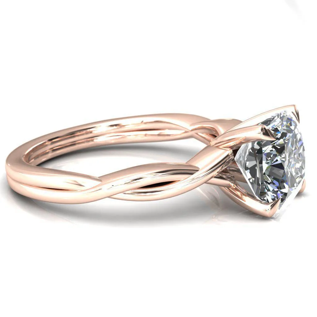 Lucia Cushion Moissanite 4 Claw Prong 1/2 Infinity Solitaire Ring Engagement Ring