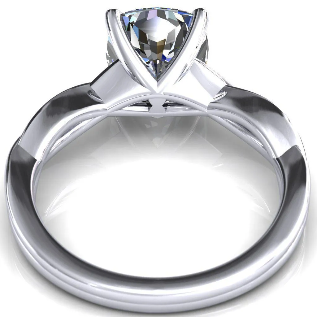Lucia Cushion Moissanite 4 Claw Prong 1/2 Infinity Solitaire Ring Engagement Ring