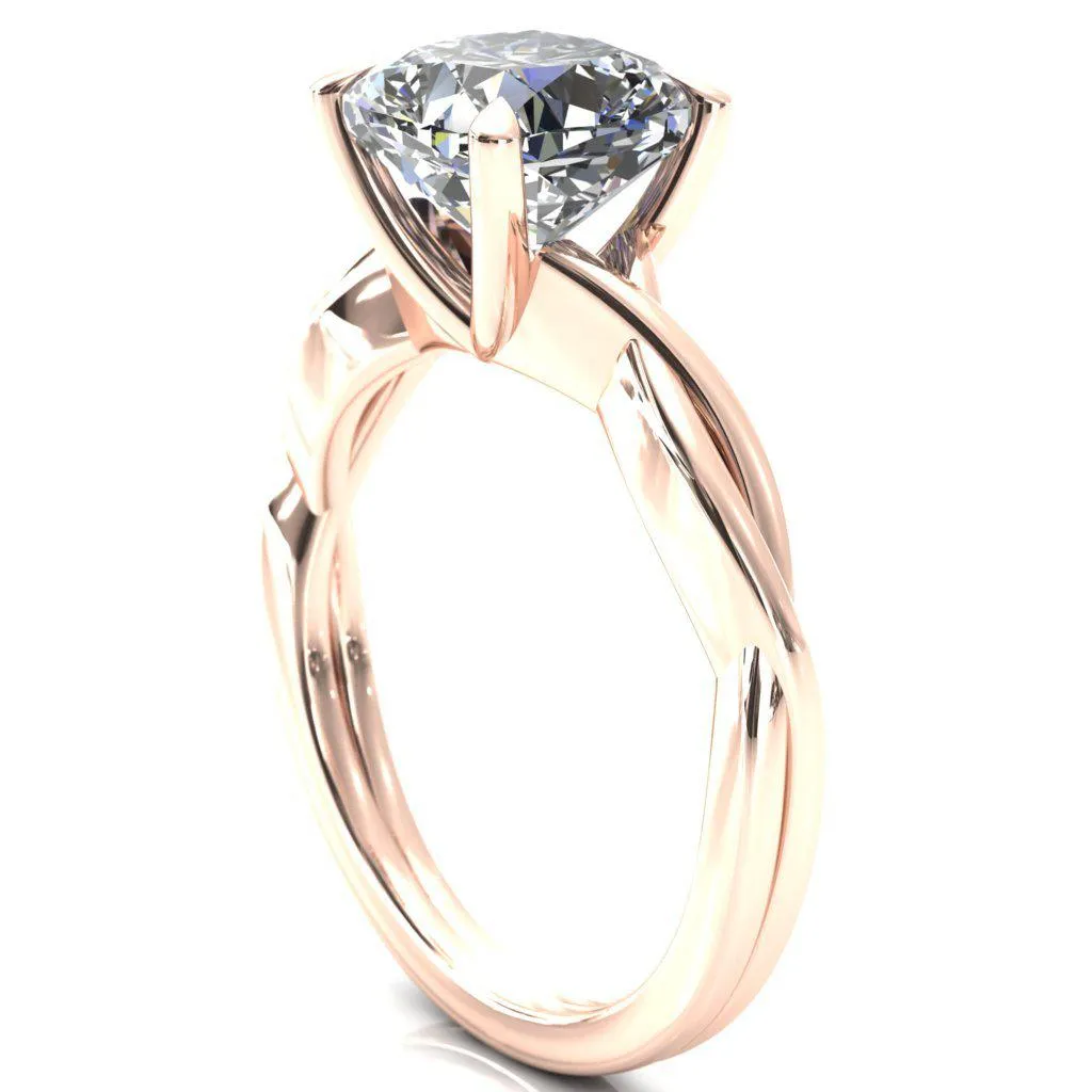 Lucia Cushion Moissanite 4 Claw Prong 1/2 Infinity Solitaire Ring Engagement Ring