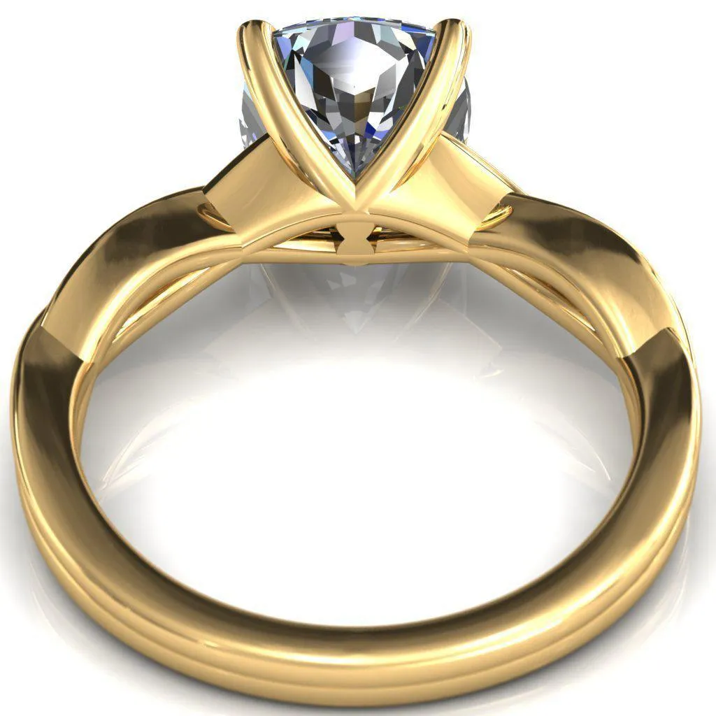 Lucia Cushion Moissanite 4 Claw Prong 1/2 Infinity Solitaire Ring Engagement Ring