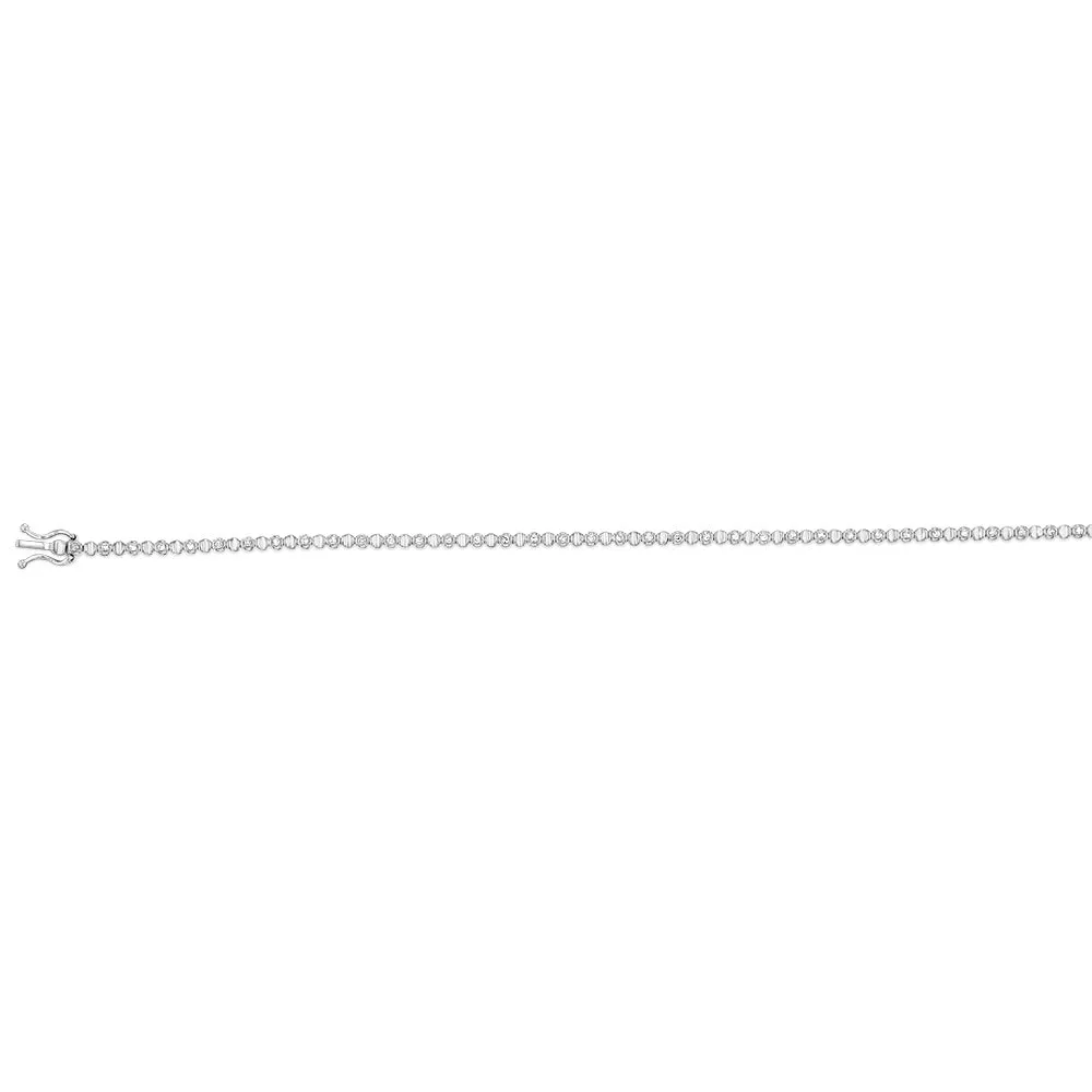 Luminesce Lab Grown 1/5th Carat 17.5cm Tennis Bracelet in 9ct White Gold