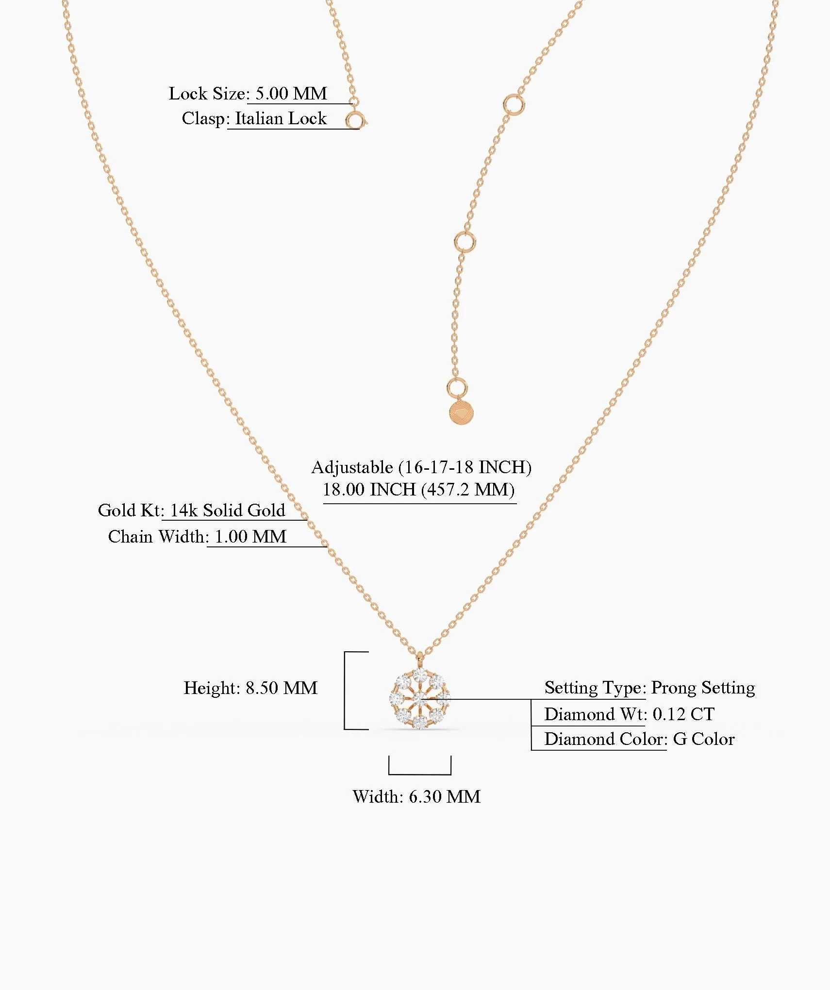 Luxury 14K Gold Snowflake Pendant