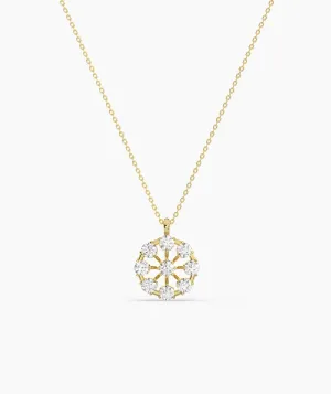 Luxury 14K Gold Snowflake Pendant