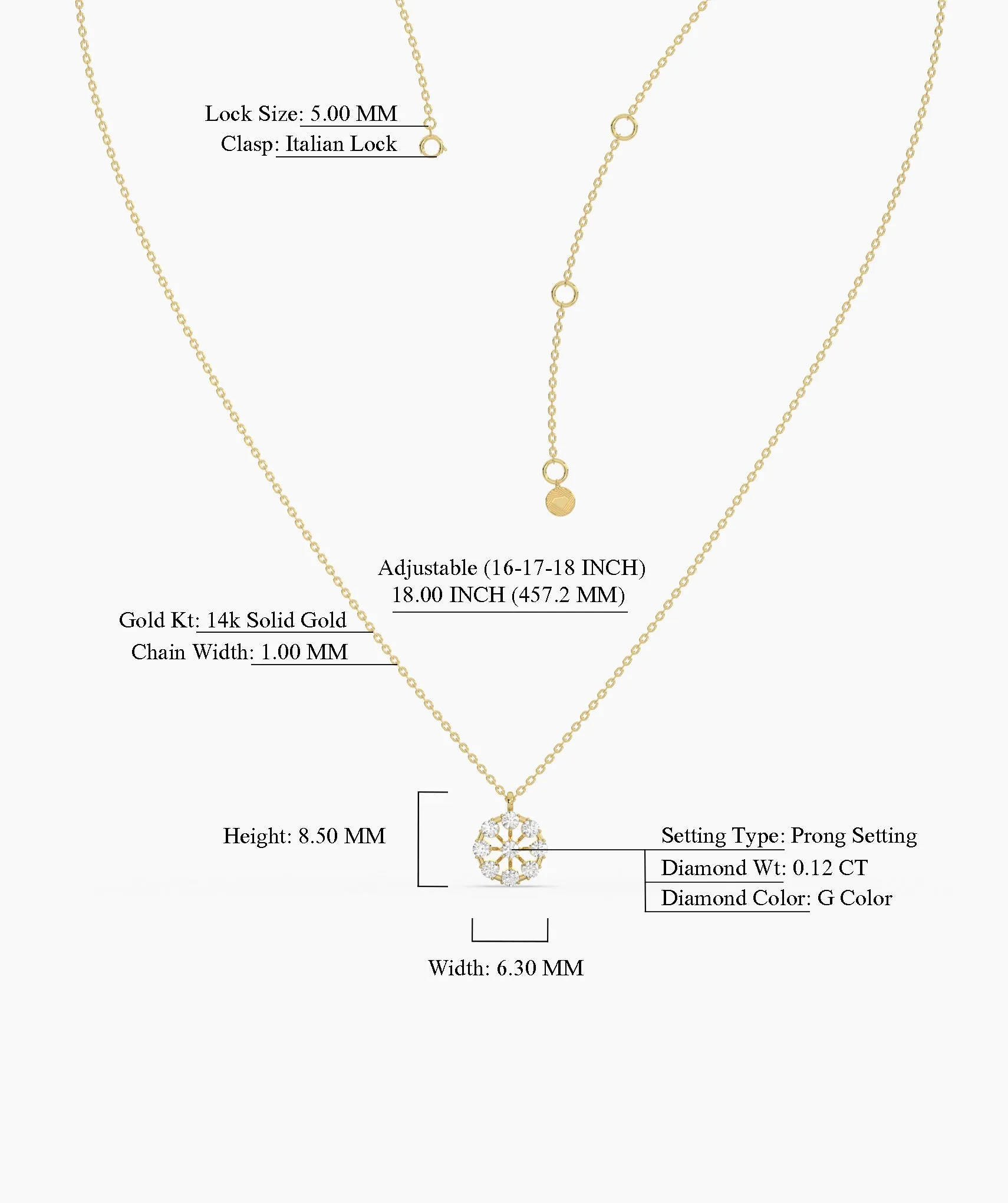 Luxury 14K Gold Snowflake Pendant