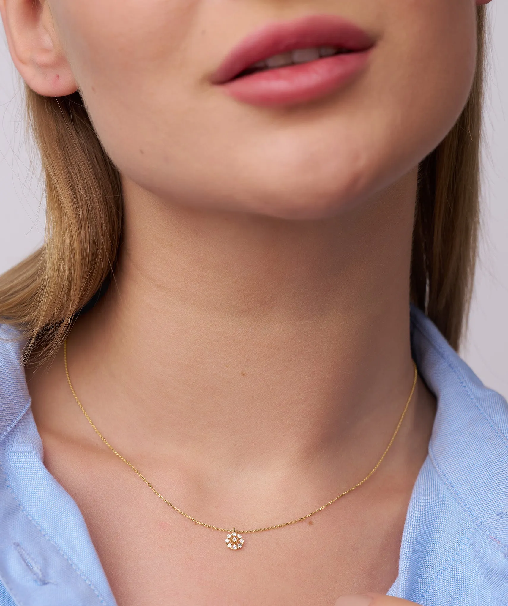 Luxury 14K Gold Snowflake Pendant