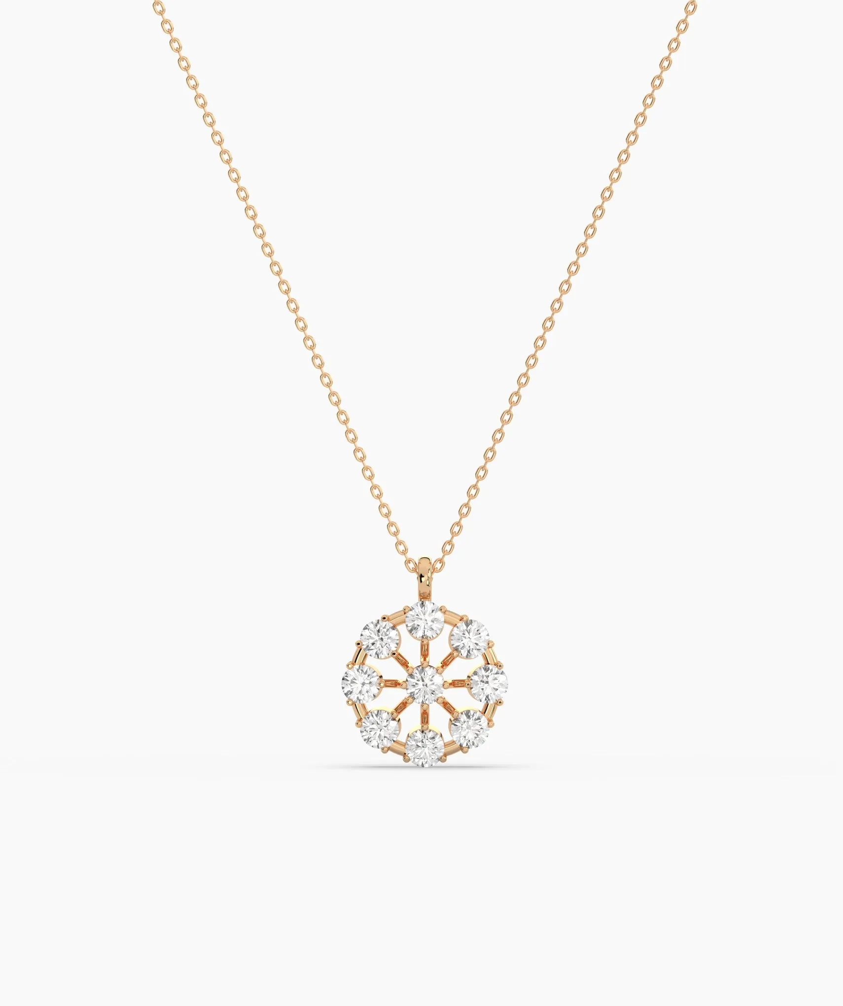 Luxury 14K Gold Snowflake Pendant