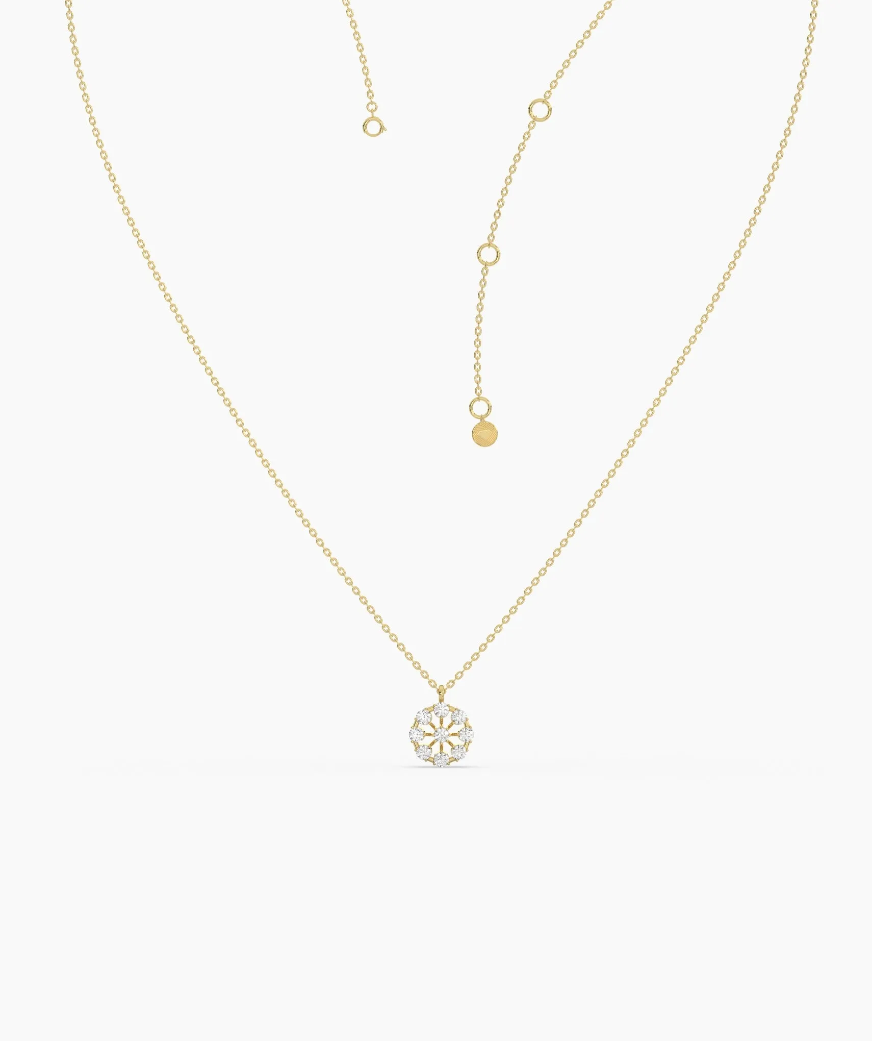 Luxury 14K Gold Snowflake Pendant