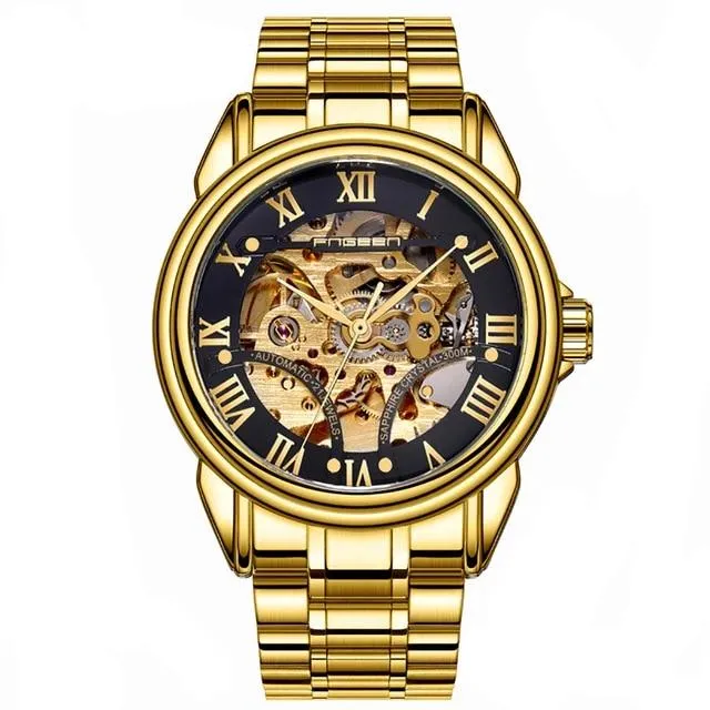 Luxury Top Brand Unisex Watches Automatic Mechanical Hollow Skeleton