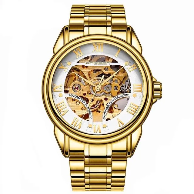 Luxury Top Brand Unisex Watches Automatic Mechanical Hollow Skeleton