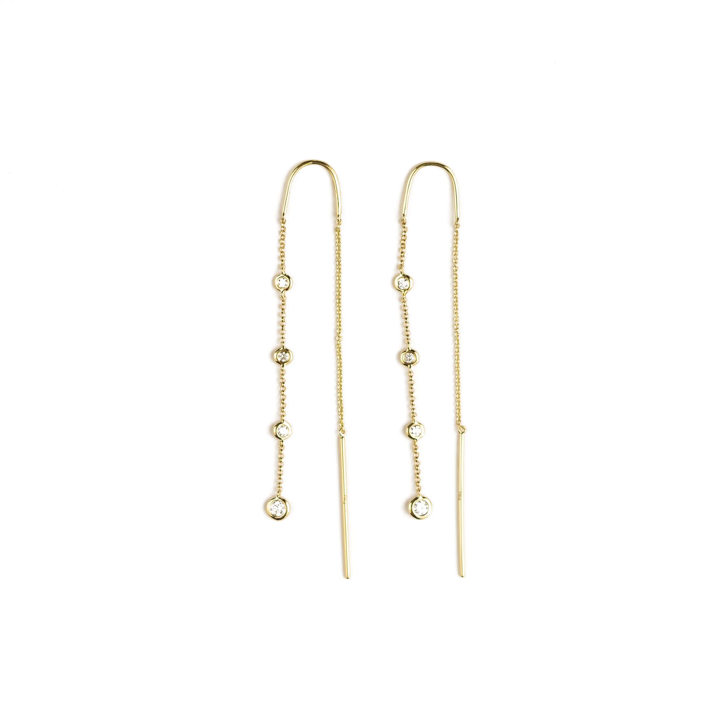 Lydia Dangling Bezel Chain Earrings