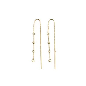 Lydia Dangling Bezel Chain Earrings
