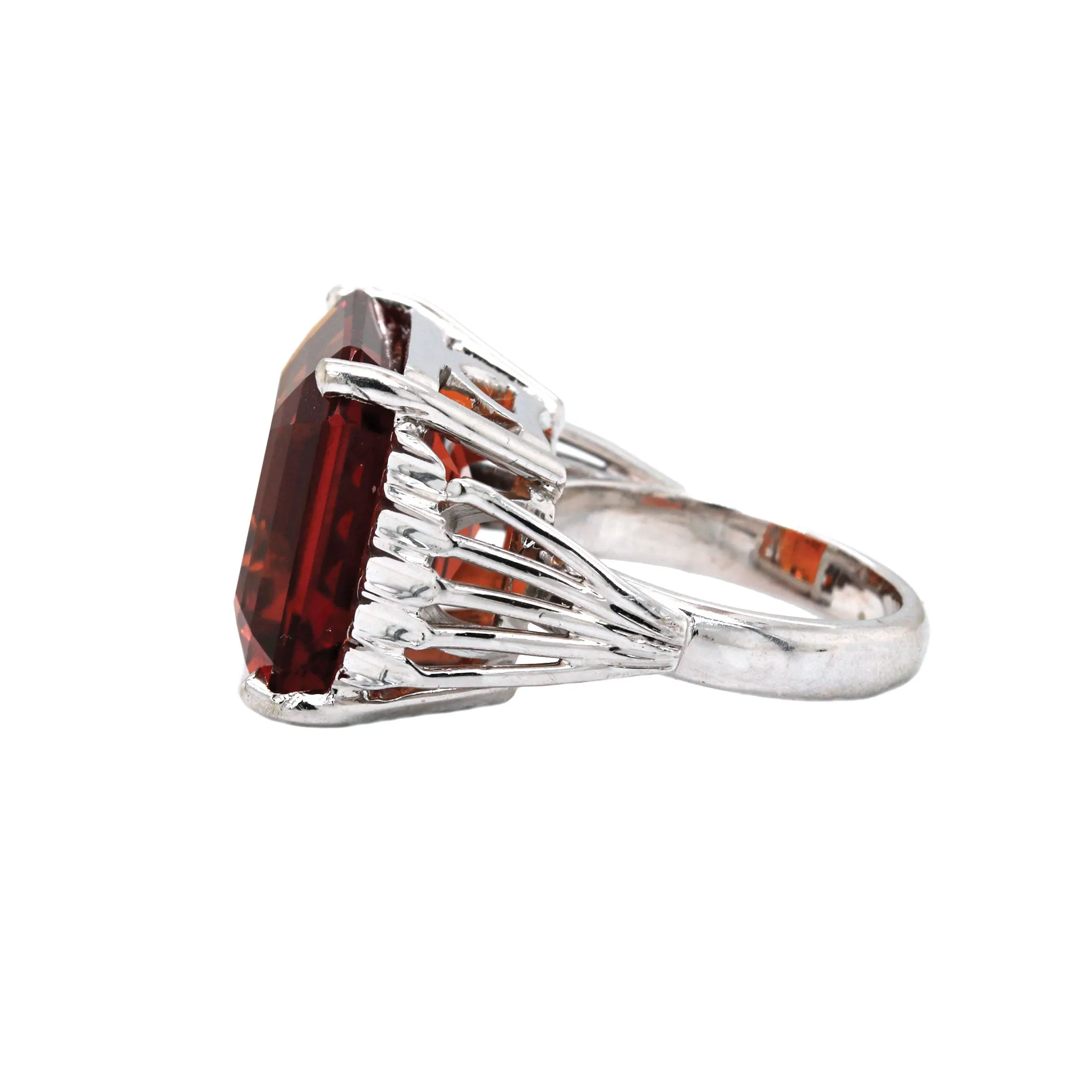 Madeira Citrine White Gold Cocktail Ring