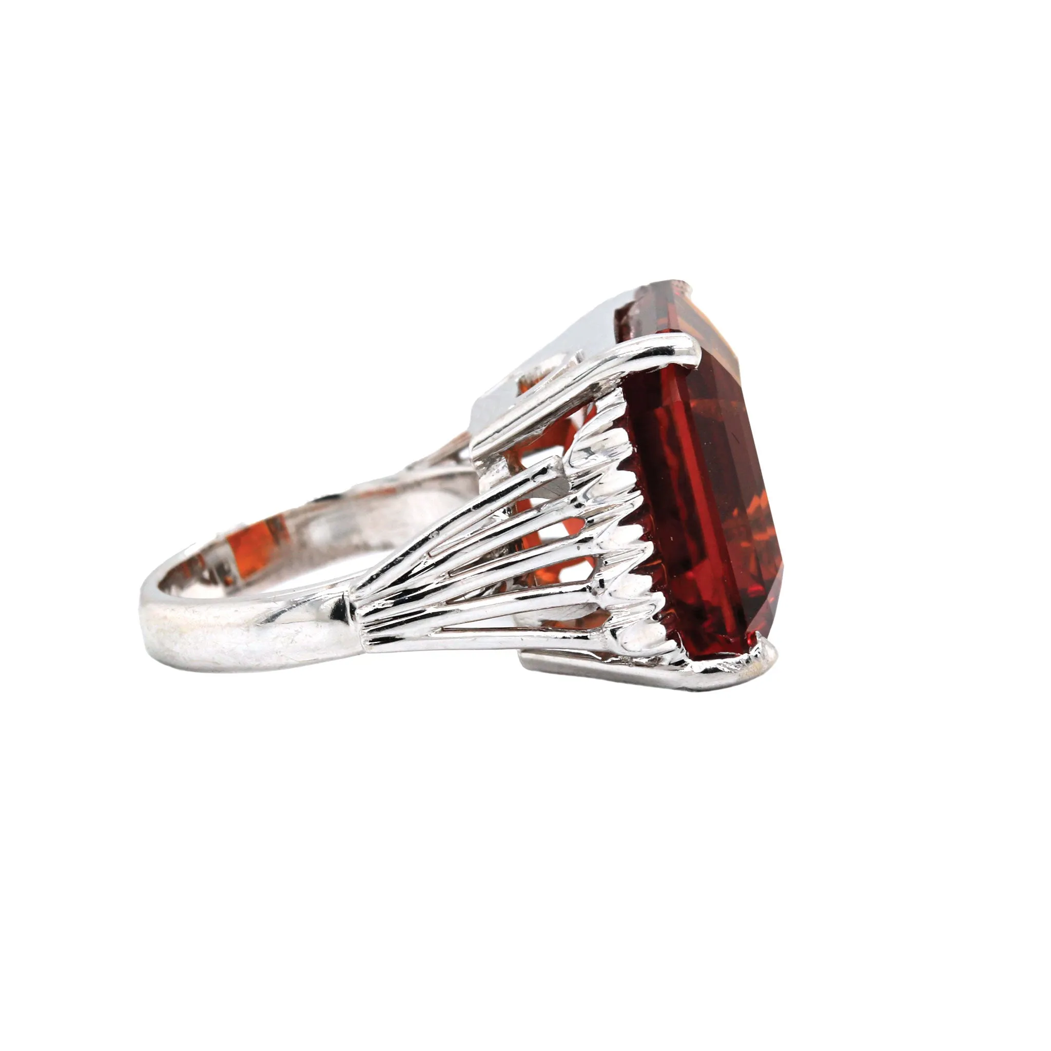 Madeira Citrine White Gold Cocktail Ring