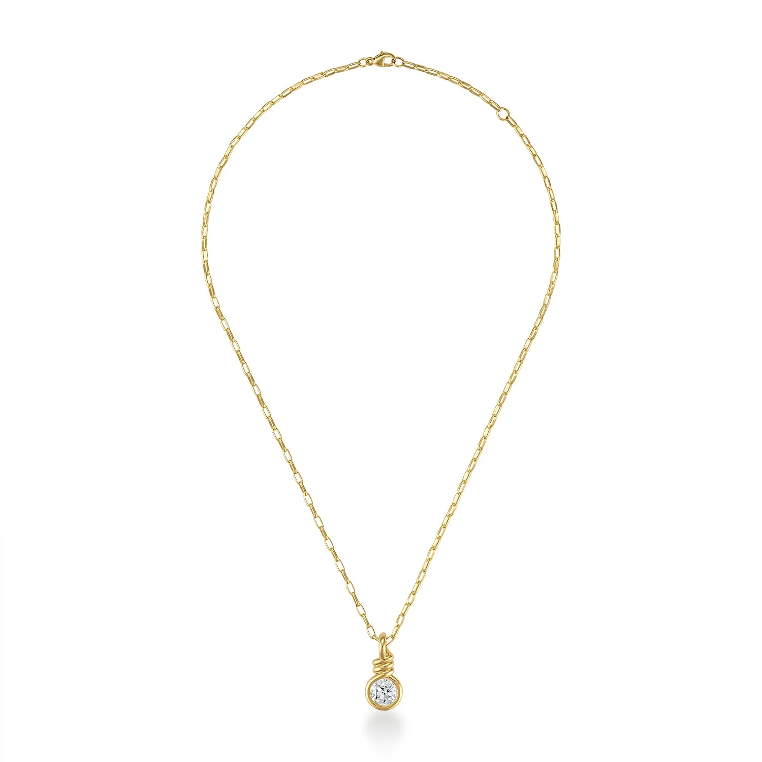 Mara Twist Pendant- Round Brilliant Diamond