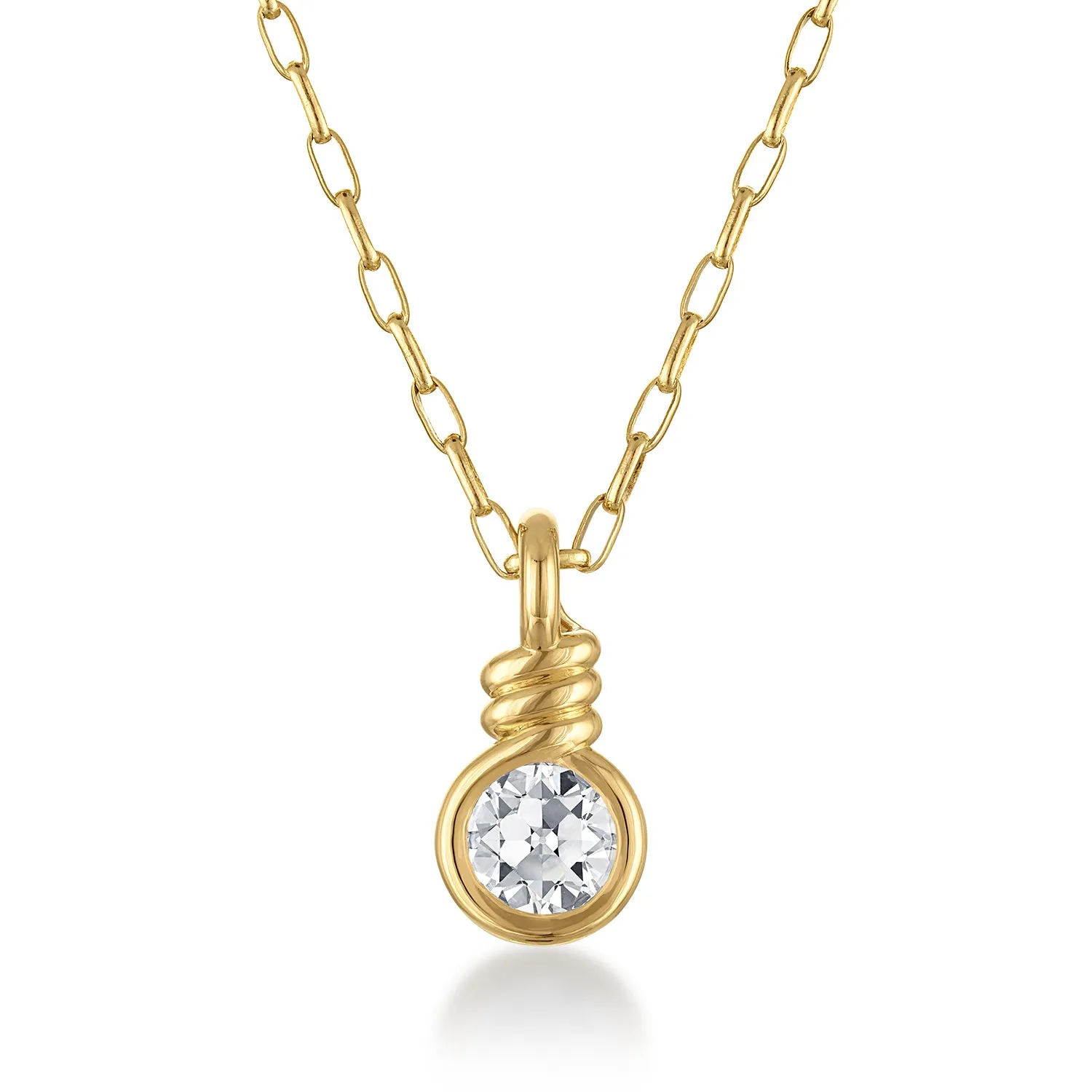 Mara Twist Pendant- Round Brilliant Diamond