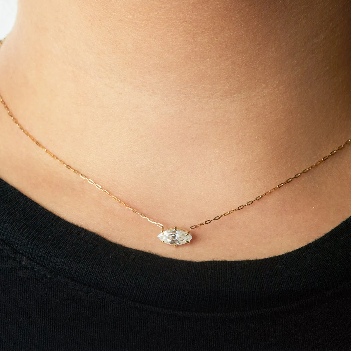 Marquise Diamond Solitaire Necklace