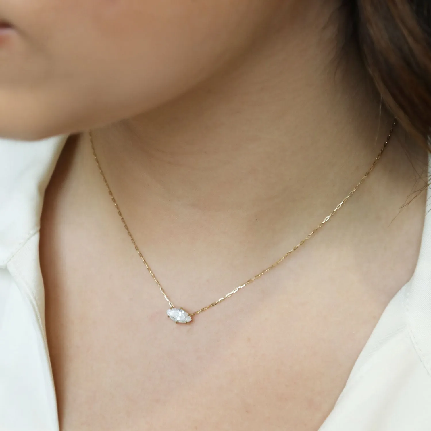 Marquise Diamond Solitaire Necklace