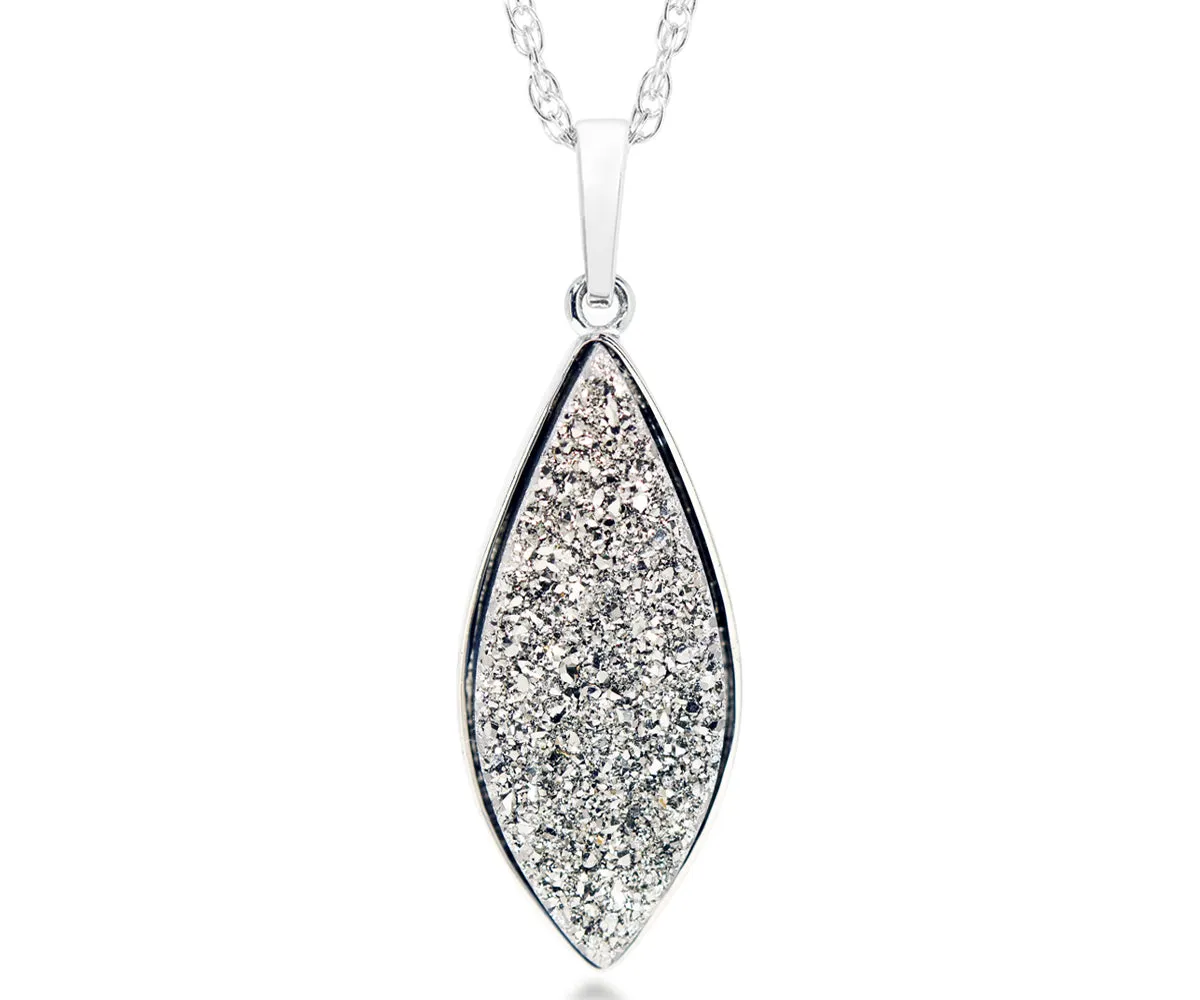 Marquise Platinum Druzy Necklace