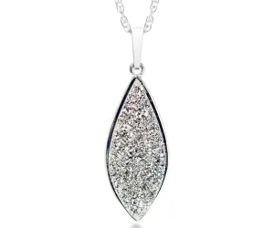 Marquise Platinum Druzy Necklace