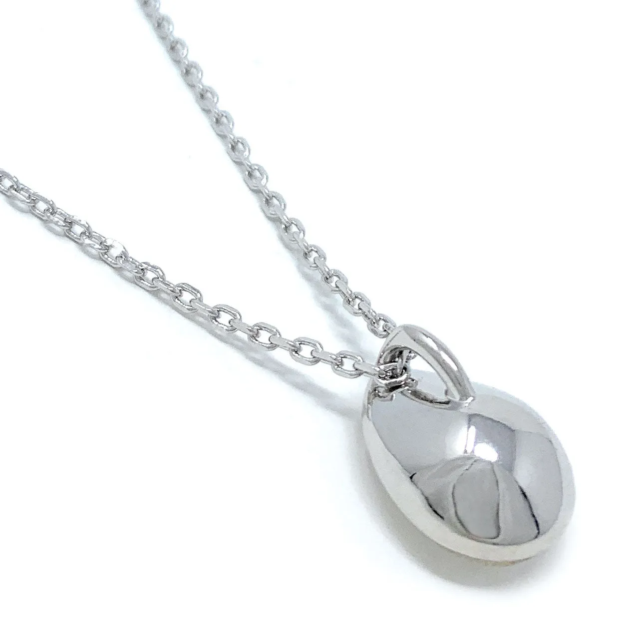 Mary Pendant Necklace with White Clear Drop Crystals from Swarovski Silver Toned Rhodium Plated