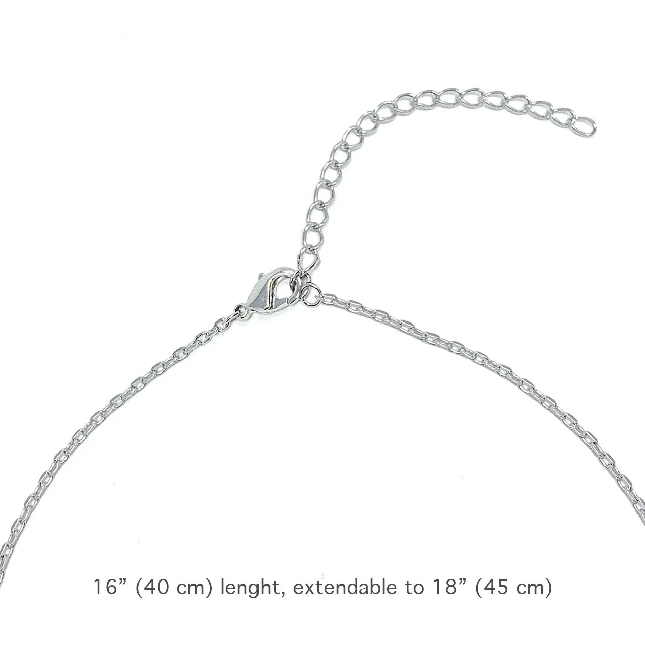 Mary Pendant Necklace with White Clear Drop Crystals from Swarovski Silver Toned Rhodium Plated