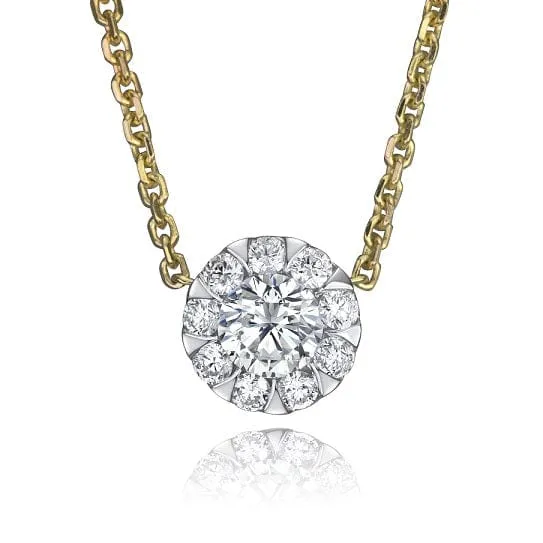 Max Strauss Yellow Gold Floating Diamond Necklace