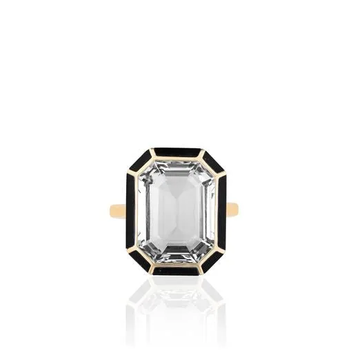 Melange Emerald Cut Statement Ring