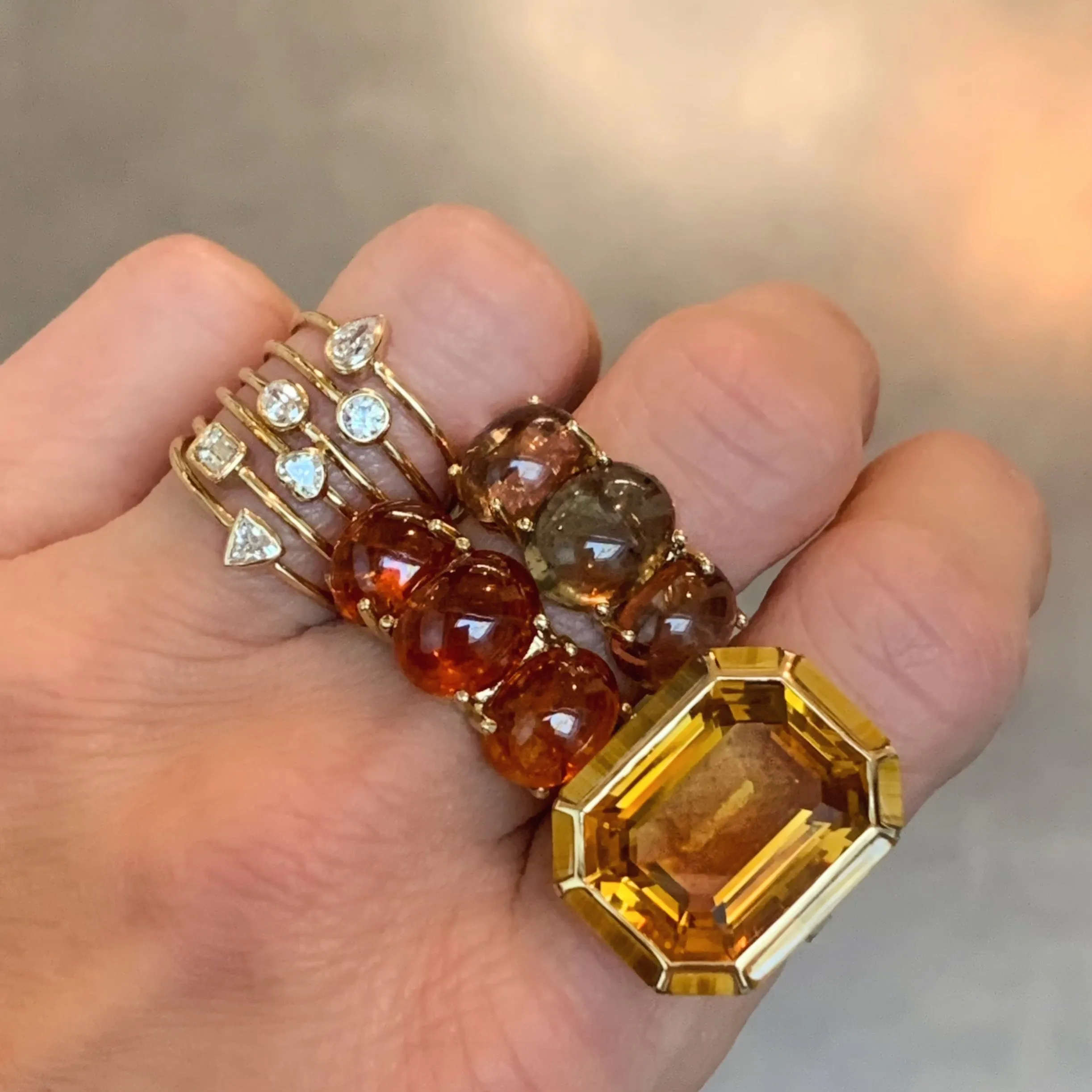 Melange Emerald Cut Statement Ring