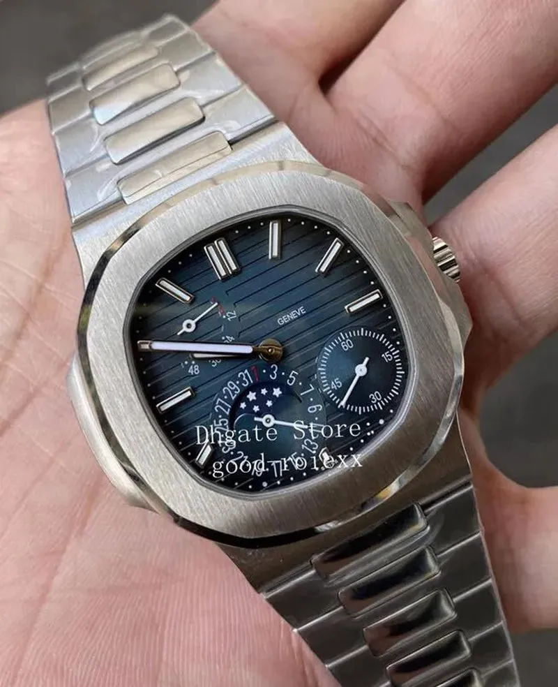 Men'S Watches Men Automatic Blue Dial Sport Watch Sapphire Crystal 40Mm Wristwatches