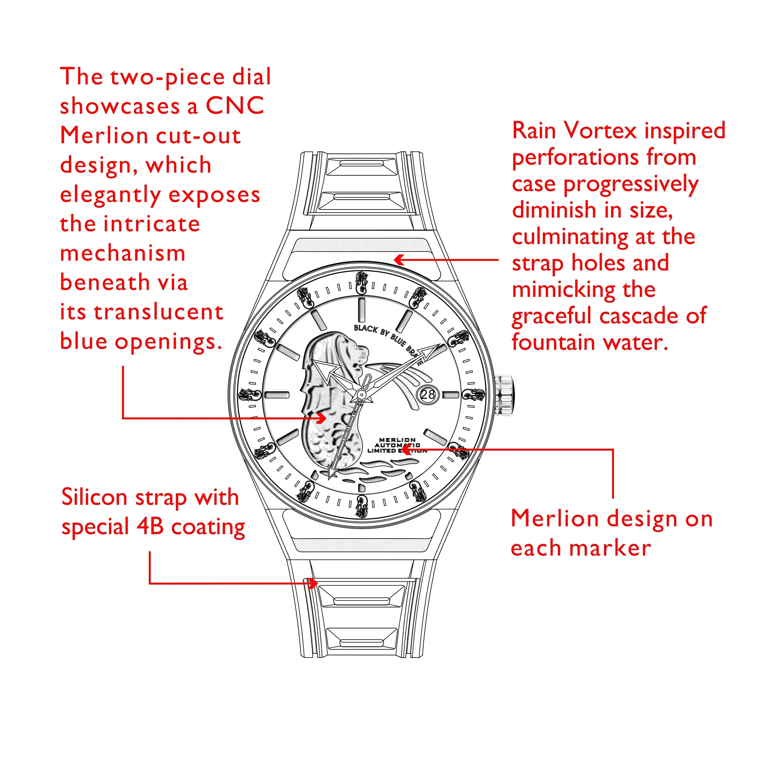 Merlion II Automatic Watch Blue - 41mm