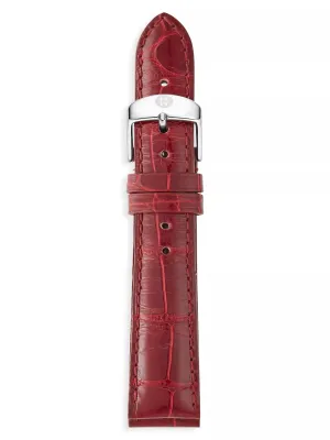 MICHELE EMBOSSED ALLIGATOR PATTERN CALF LEATHER WATCH STRAP
