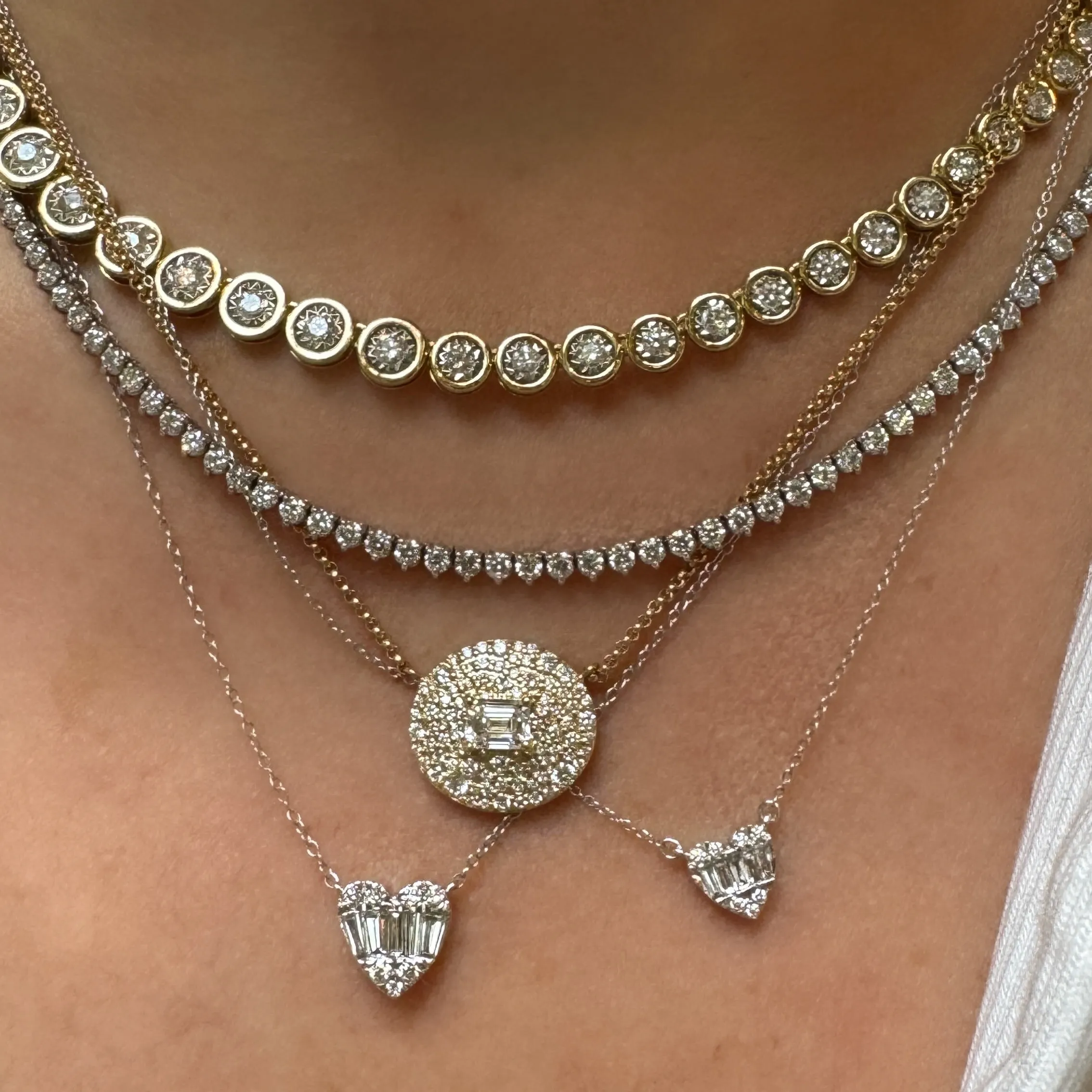 Micro Diamond Illusion Heart Necklace