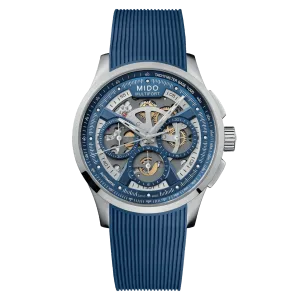 Mido Multifort Skeleton Chronograph on Blue Rubber