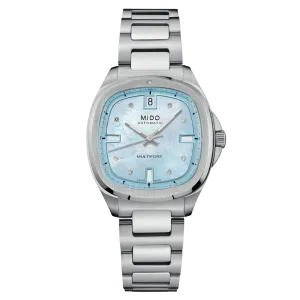 MIDO MULTIFORT TV 35mm BLUE MOP ON BRACELET