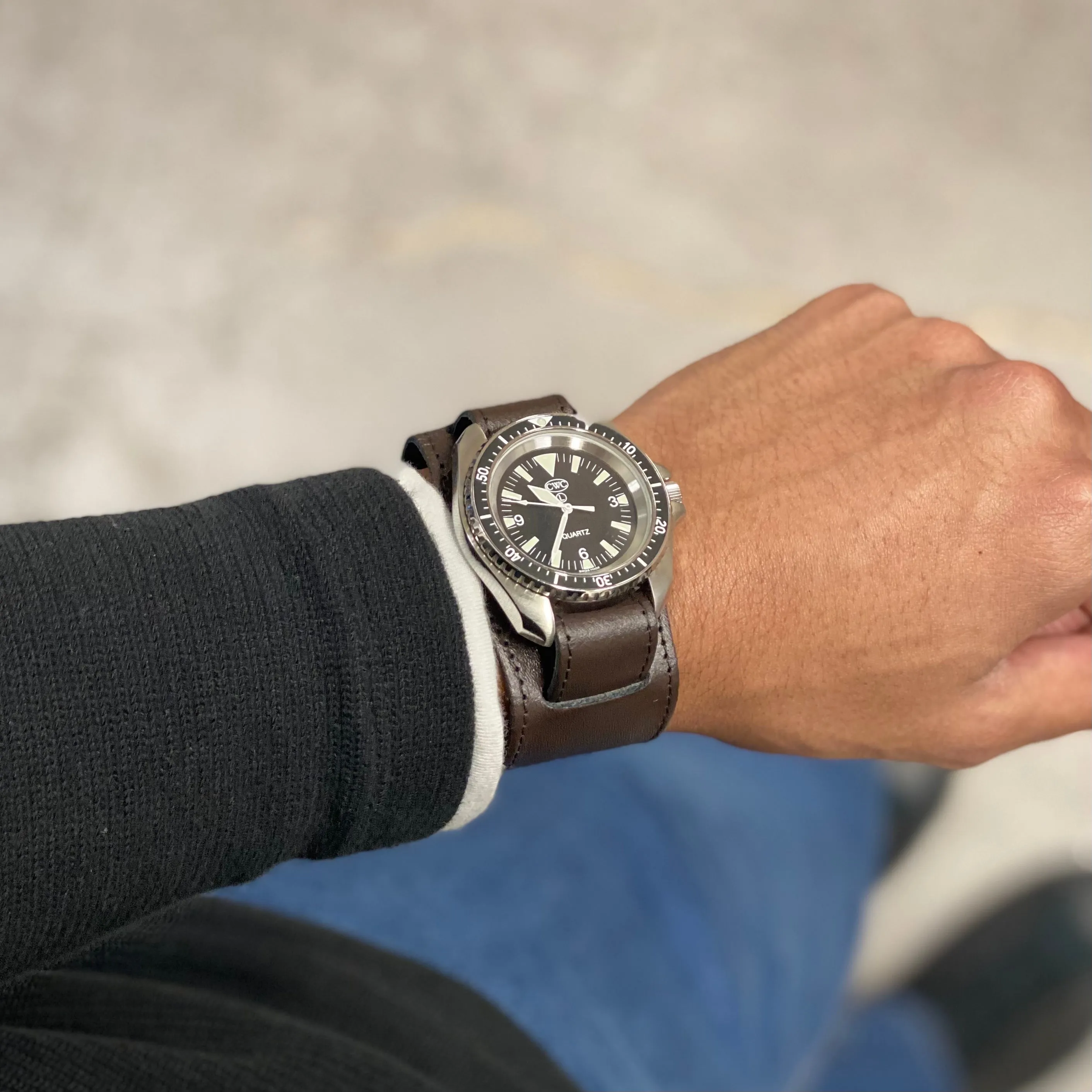 Military Leather Watch Strap with Pad