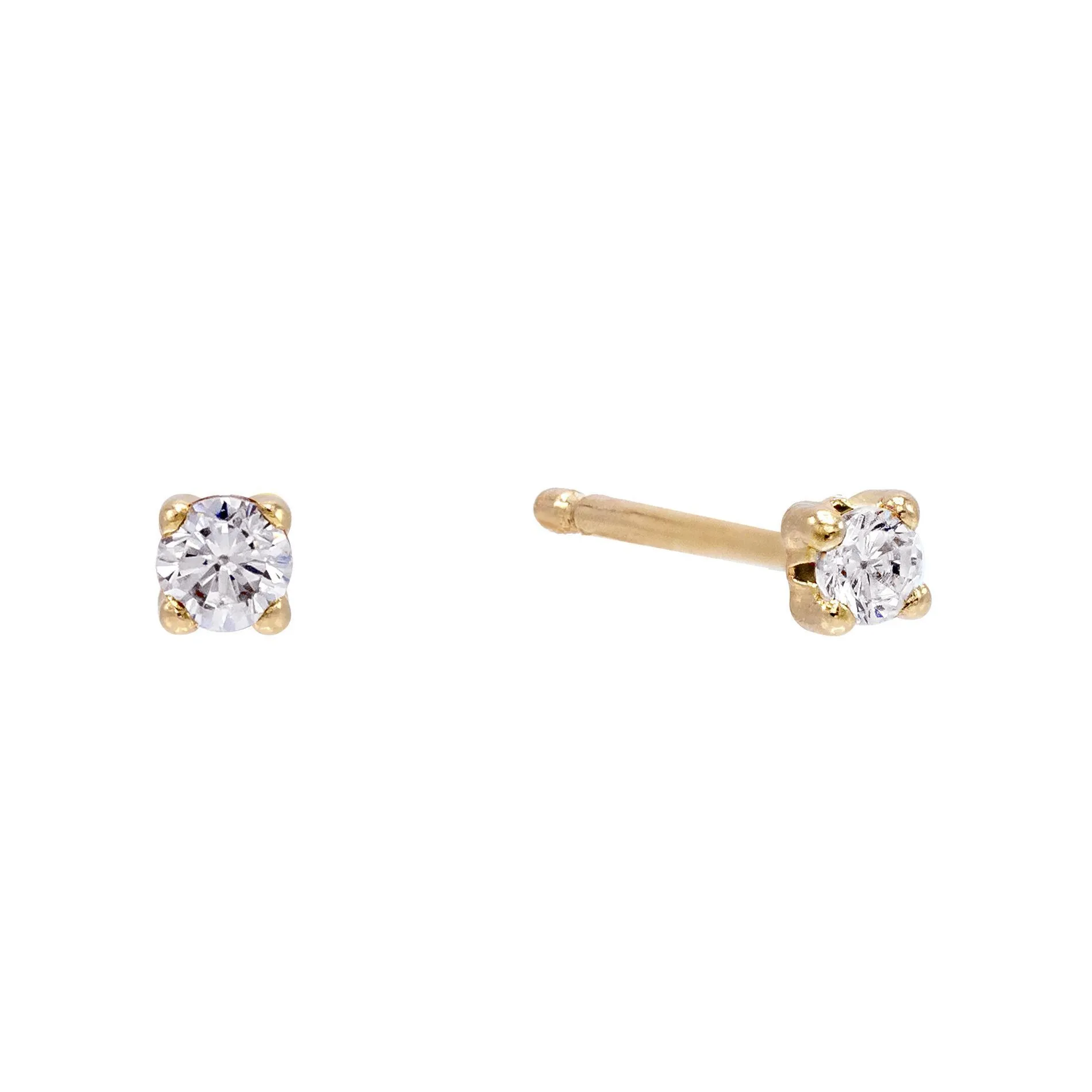 Mini CZ Stud Earring 14K