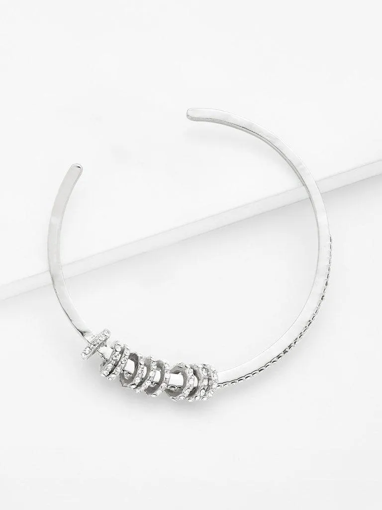 Mini Ring Decorated Cuff Bracelet