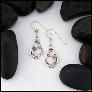 Mint Garnet Drop Earrings