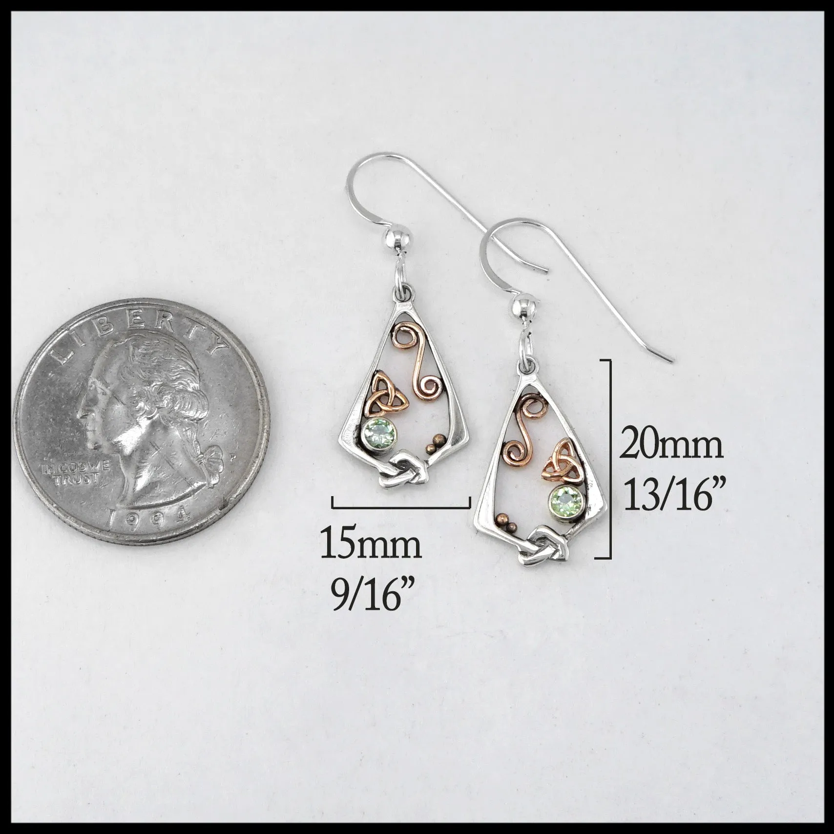 Mint Garnet Drop Earrings