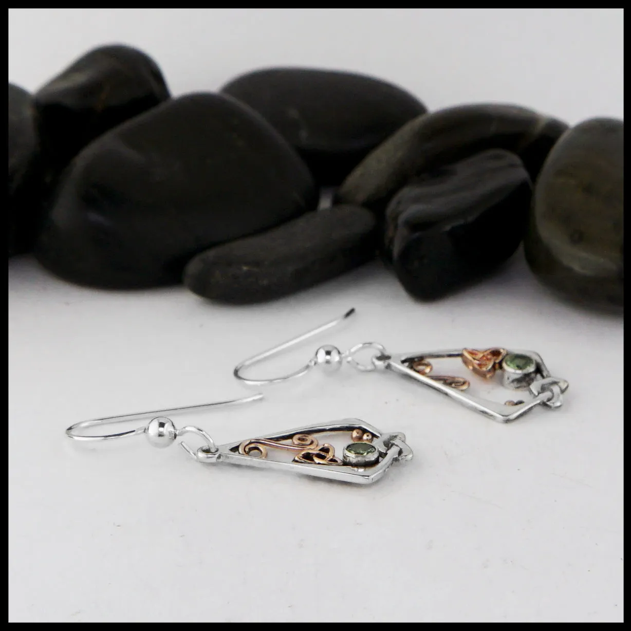 Mint Garnet Drop Earrings