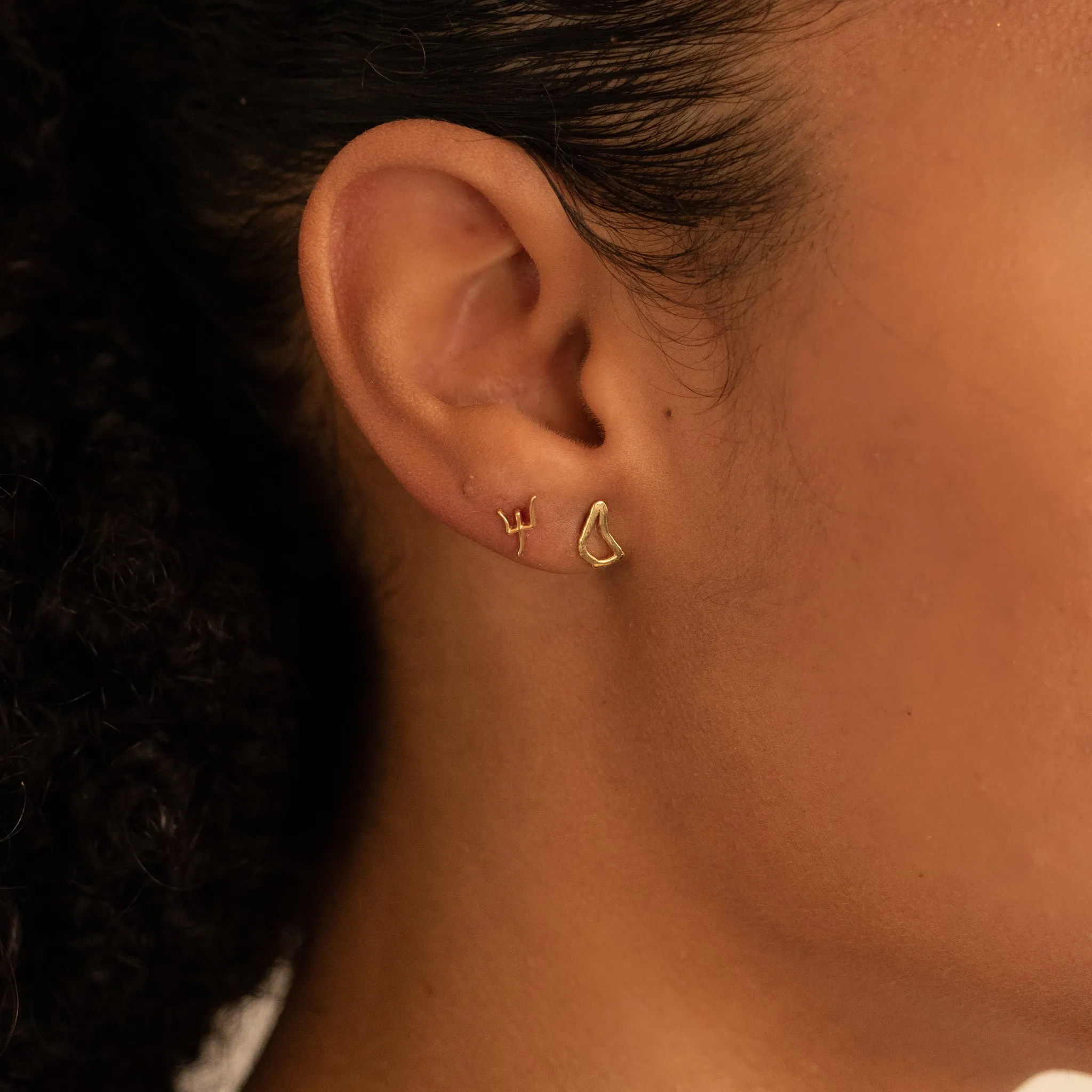 Mix & Match Single Gold Earring Studs