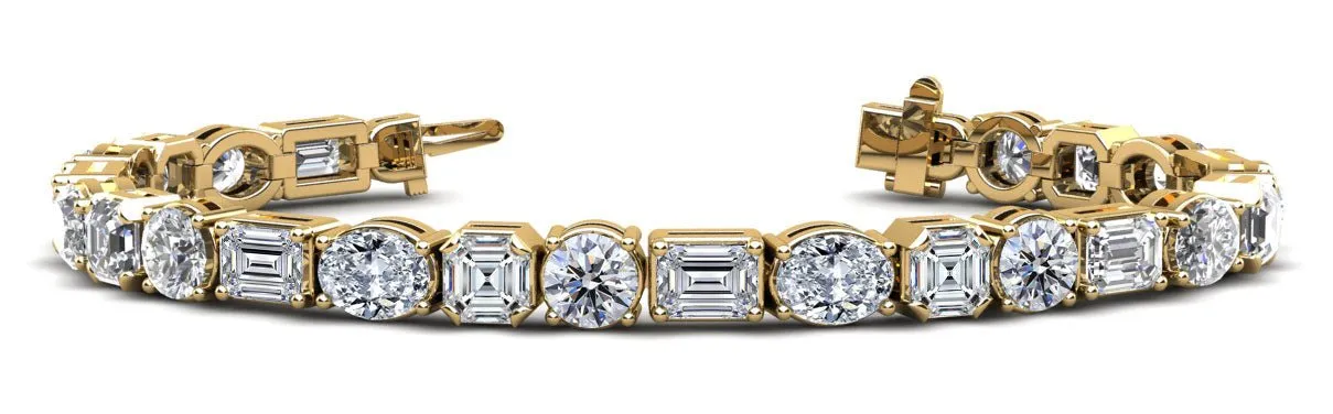 Mixed Shape Radiant Diamond Bracelet with 15.60 ct.(finished)