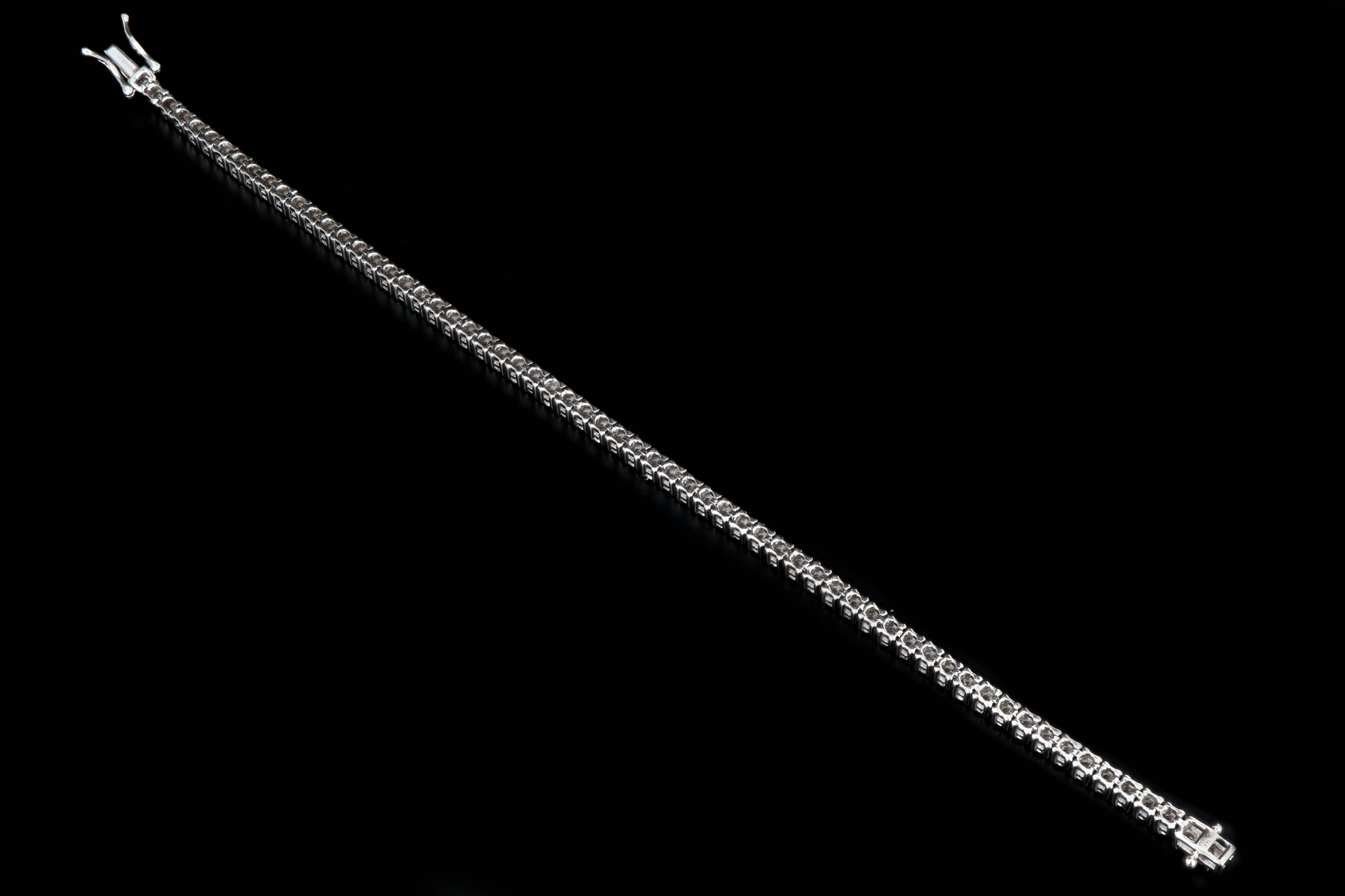 Modern 14K White Gold 5.5 Carat Diamond Tennis Bracelet 7.5"