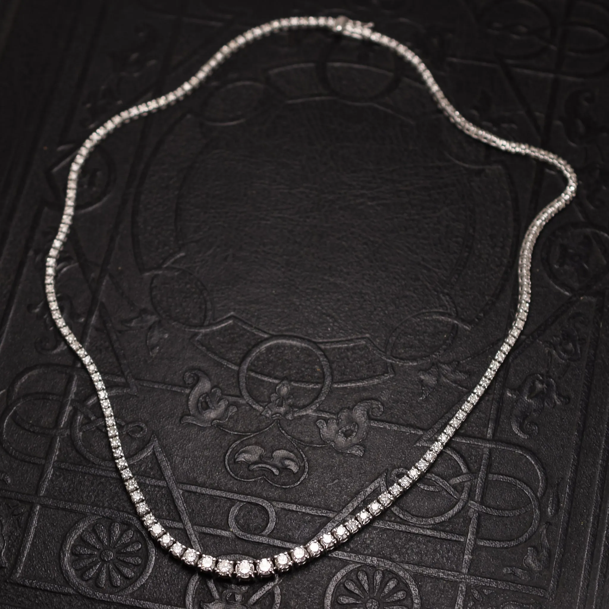 Modern 5 Carat Diamond Tennis Necklace